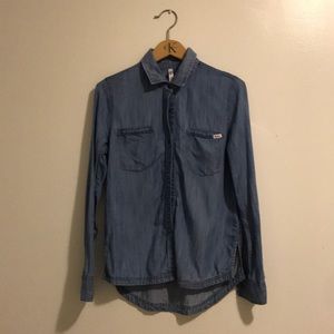 RVCA Chambray Women’s SZ M Woven Button Down